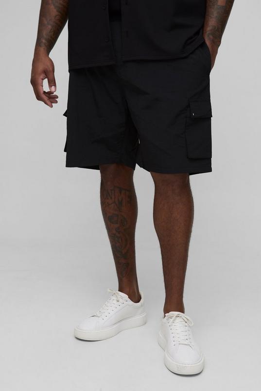 Plus Crinkle Nylon Cargo Shorts by BOOHOOMAN