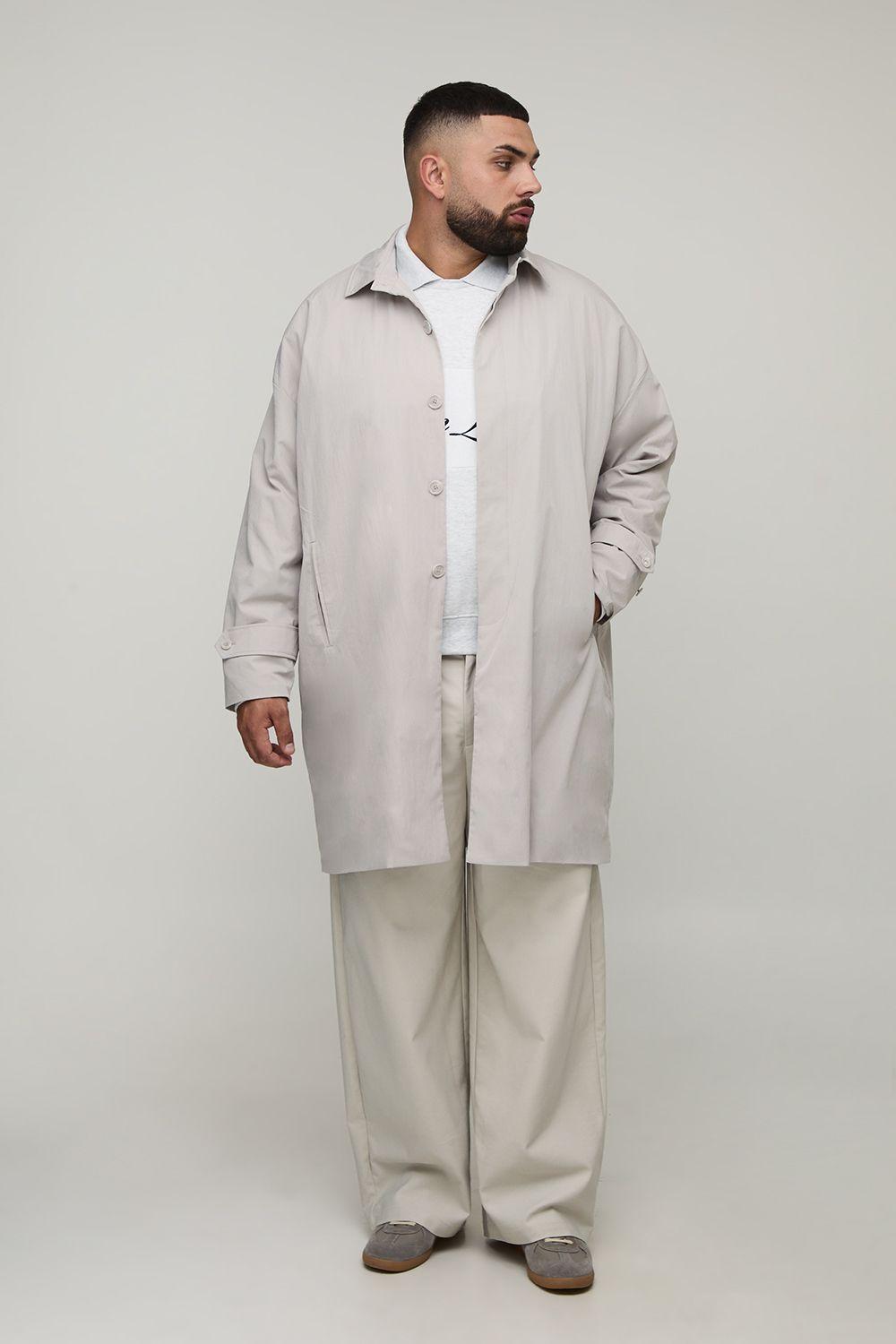 Plus Crinkle Oversized Mac by BOOHOOMAN