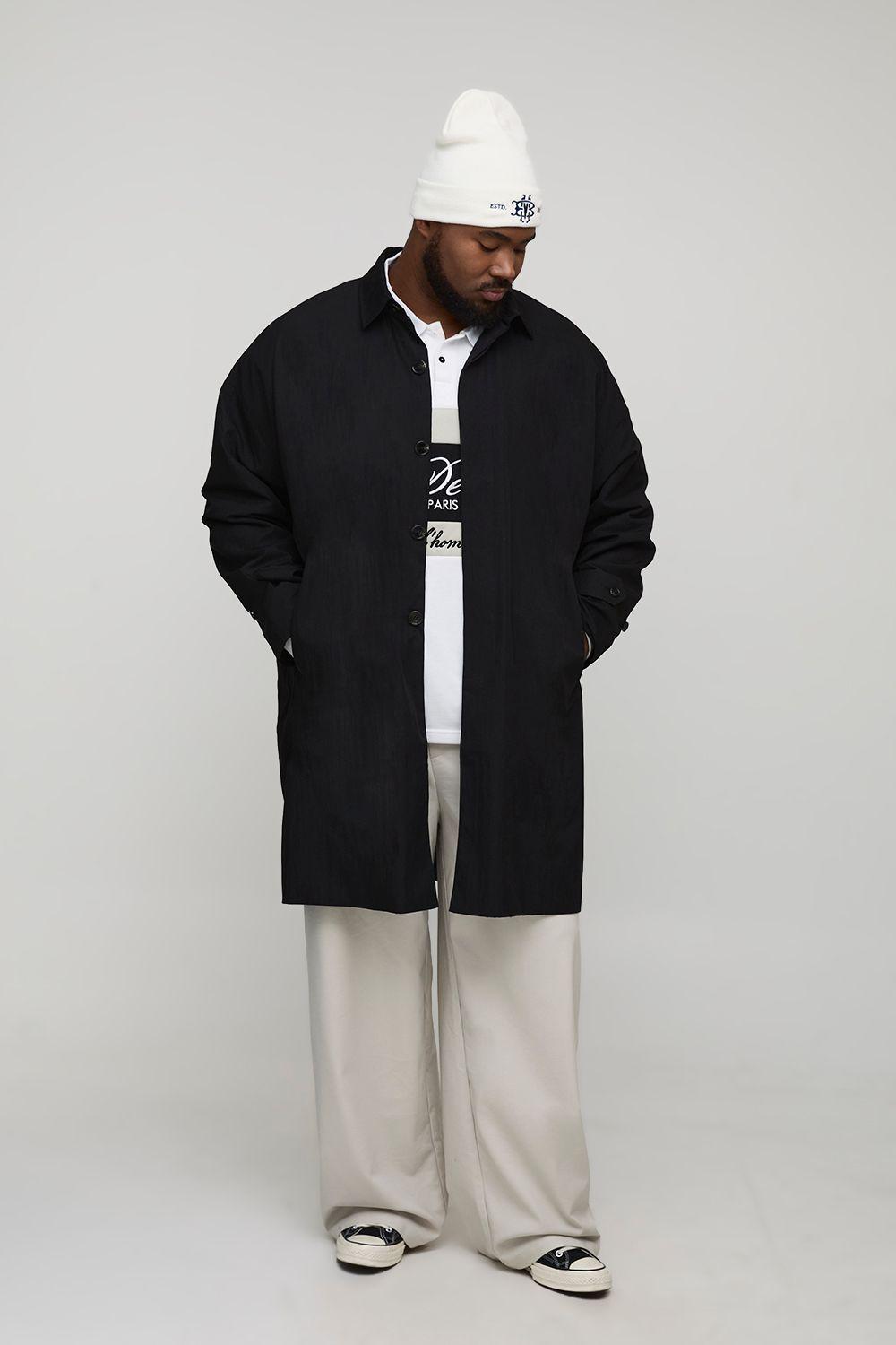 Plus Crinkle Oversized Mac by BOOHOOMAN