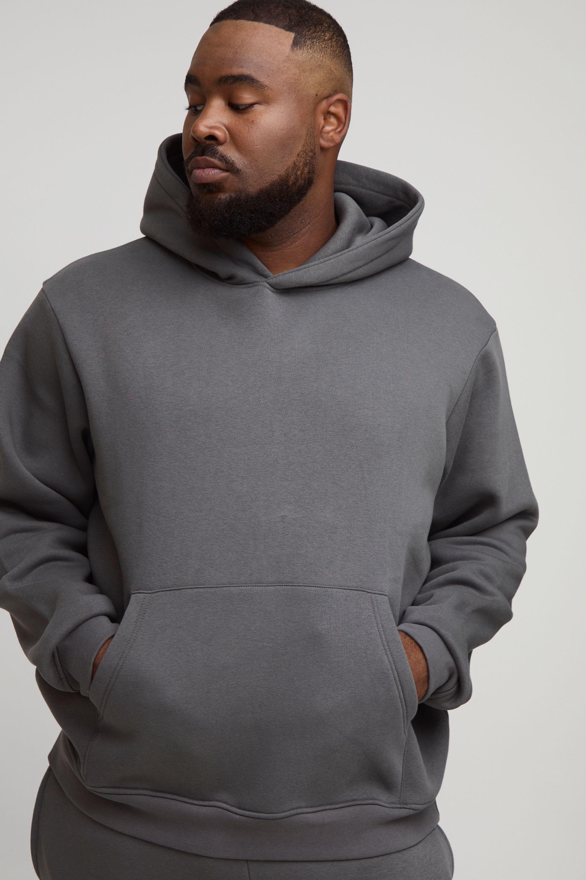 Plus Essential Regular Fit Over the Head Hoodie by BOOHOOMAN