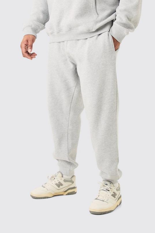 Plus Essential Slim Fit Joggers In Grey Marl by BOOHOOMAN
