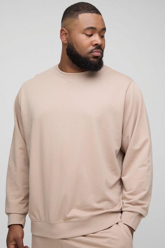 Plus Lightweight Regular Fit Basic Sweat by BOOHOOMAN