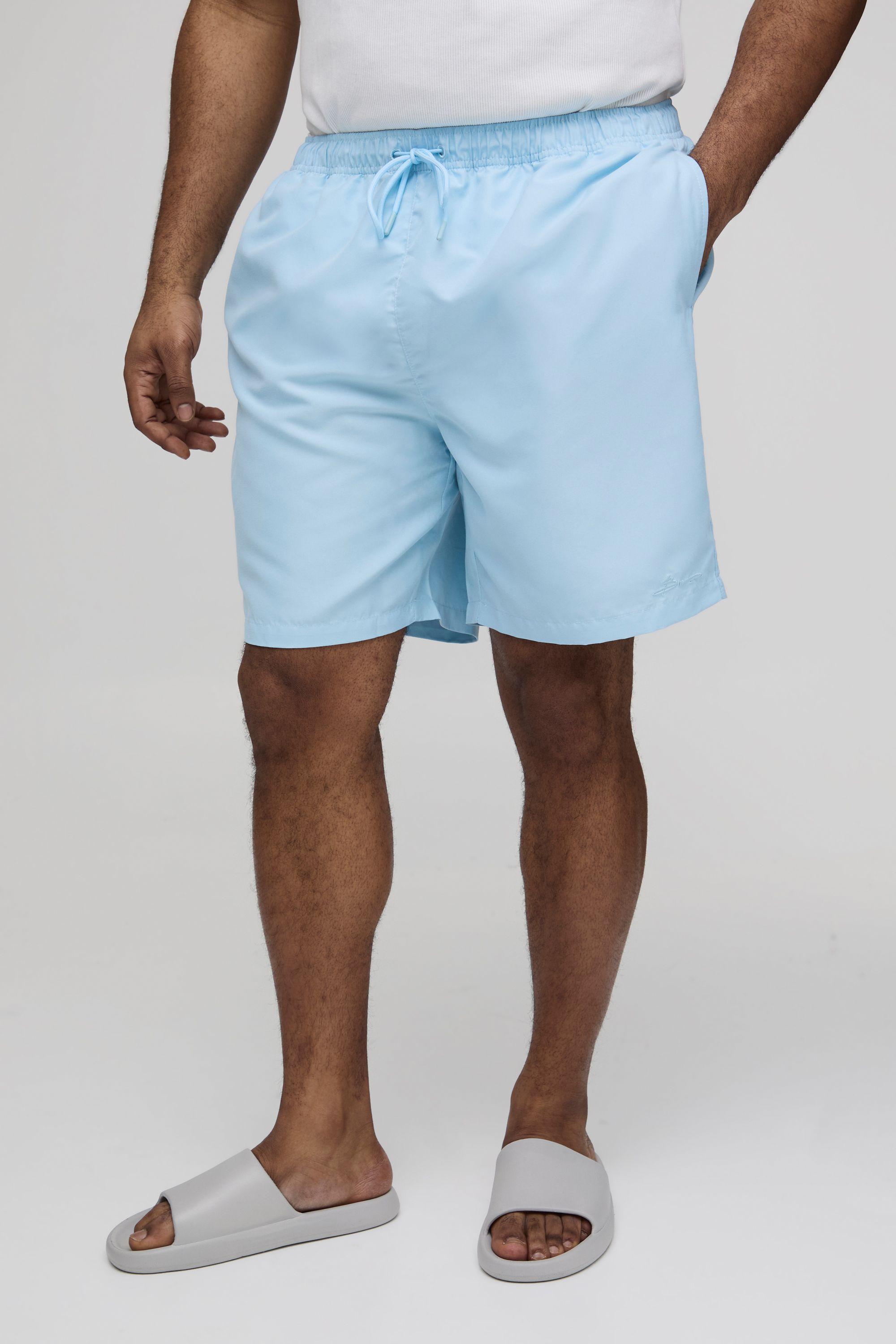 Plus Long Length BM Autograph Swim Short by BOOHOOMAN