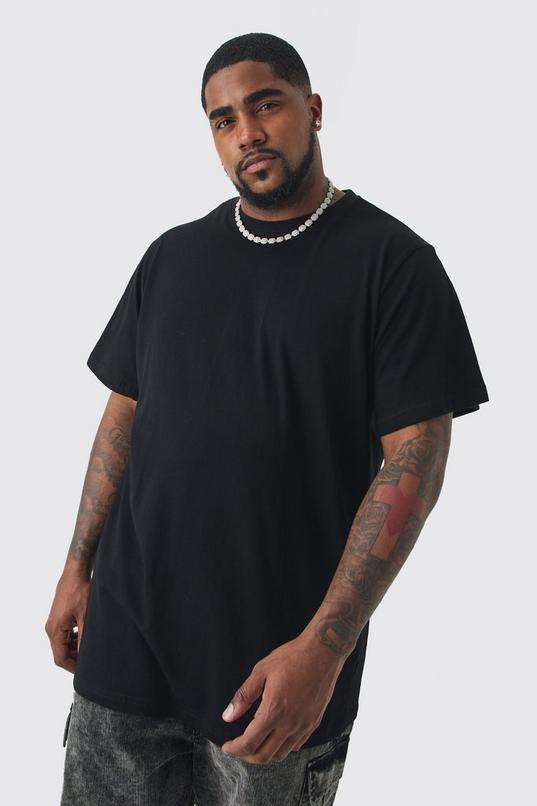 Plus Longline Essential T-shirt by BOOHOOMAN