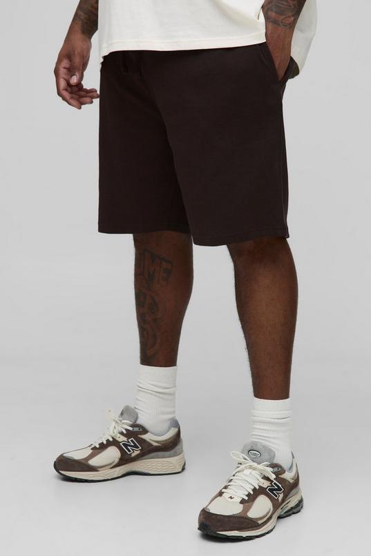 Plus Loose Fit Rib Jersey Shorts by BOOHOOMAN