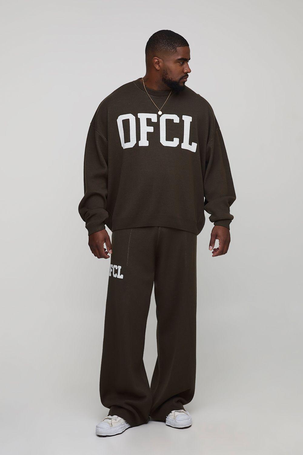 Plus OFCL Knitted Oversized Sweat & Jogger Tracksuit by BOOHOOMAN Plus OFCL Knitted Oversized Sweat & Jogger Tracksuit by BOOHOOMAN