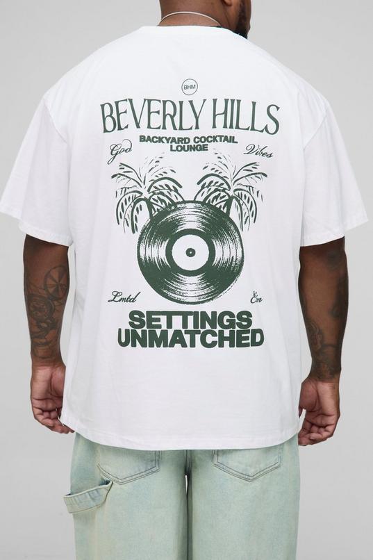 Plus Oversized Beverly Hills Print T-Shirt by BOOHOOMAN