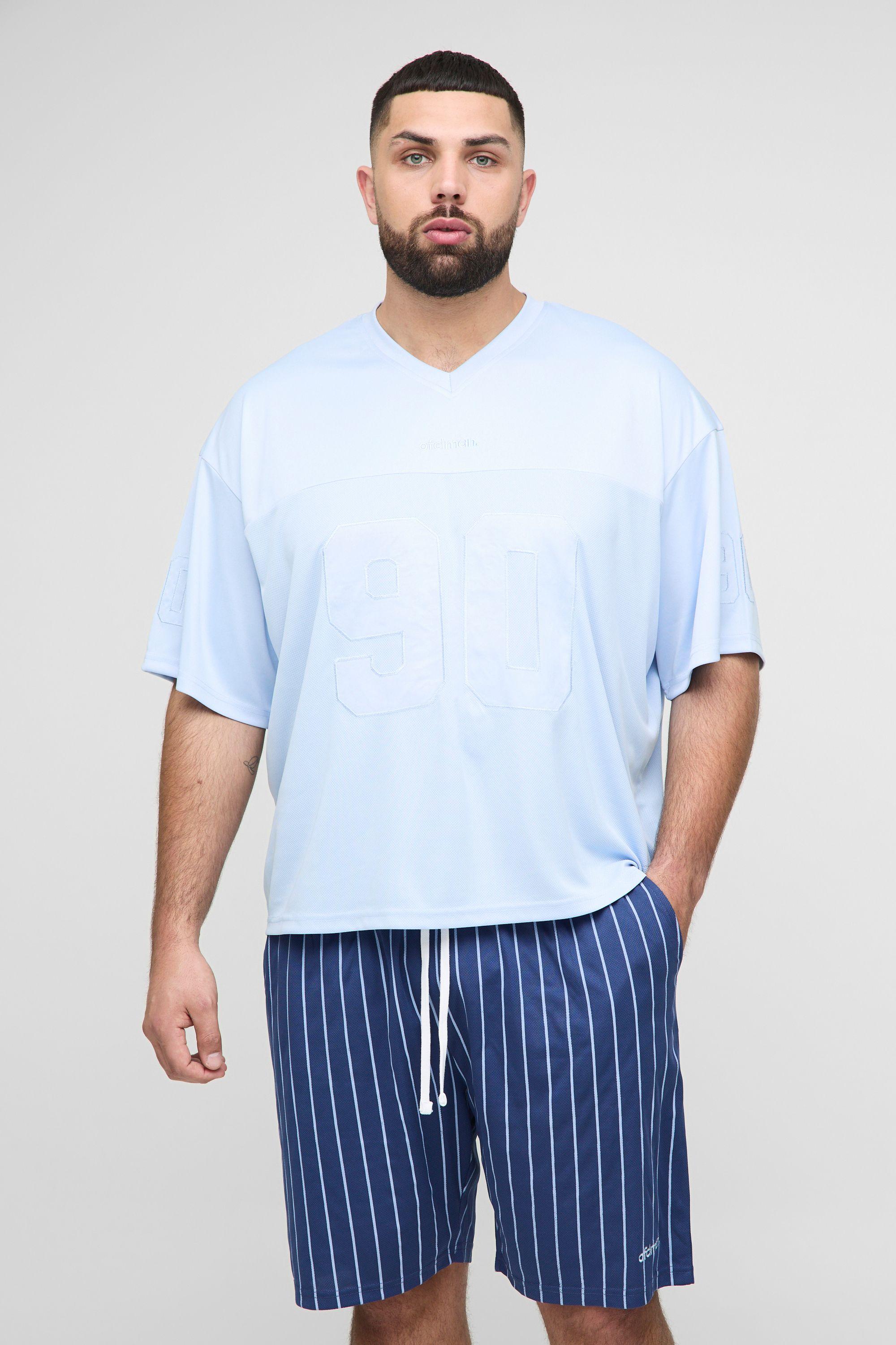 Plus Oversized Boxy Hockey Applique T-Shirt &  Shorts Set by BOOHOOMAN