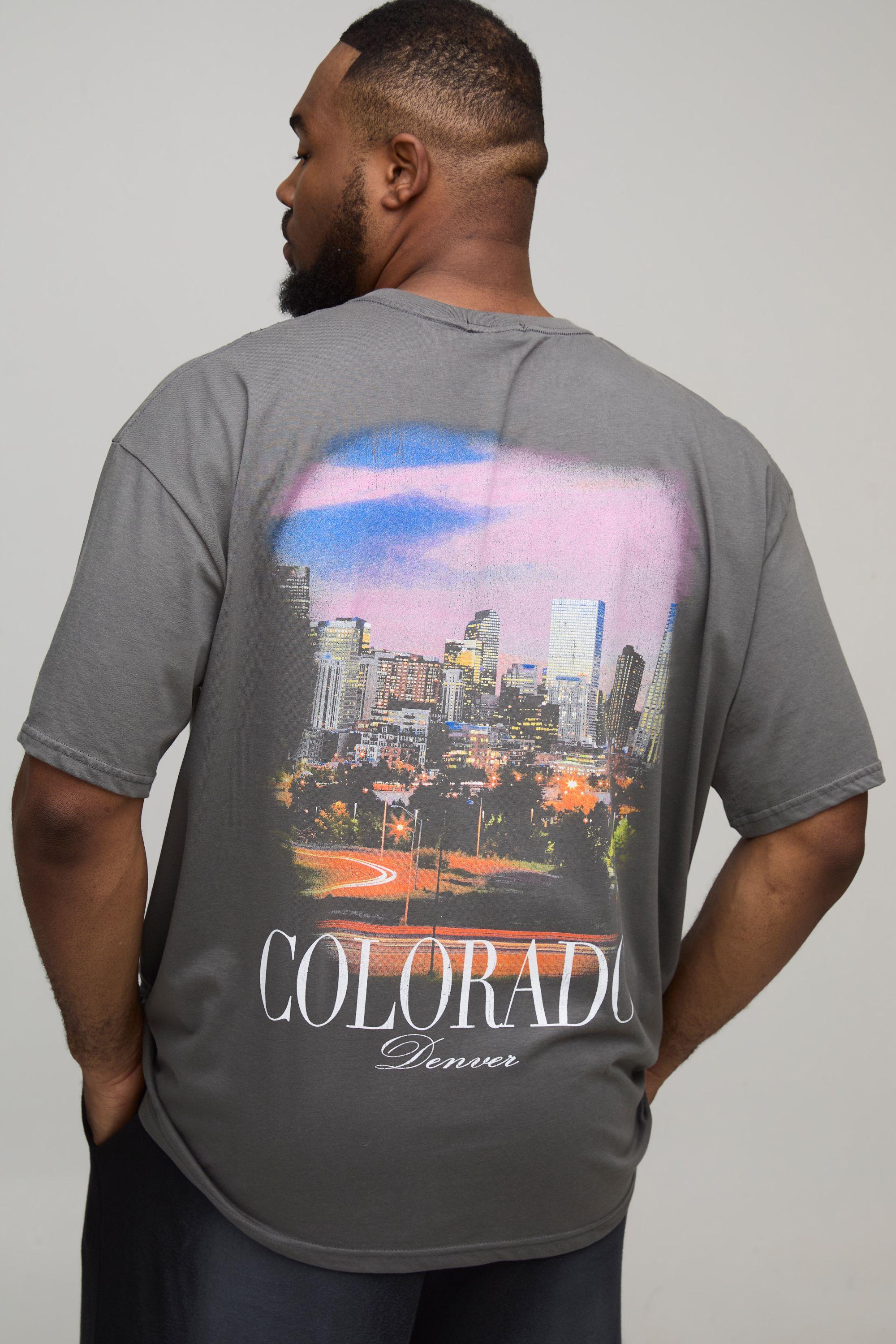 Plus Oversized Colorado Location Print T-shirt by BOOHOOMAN Plus Oversized Colorado Location Print T-shirt by BOOHOOMAN