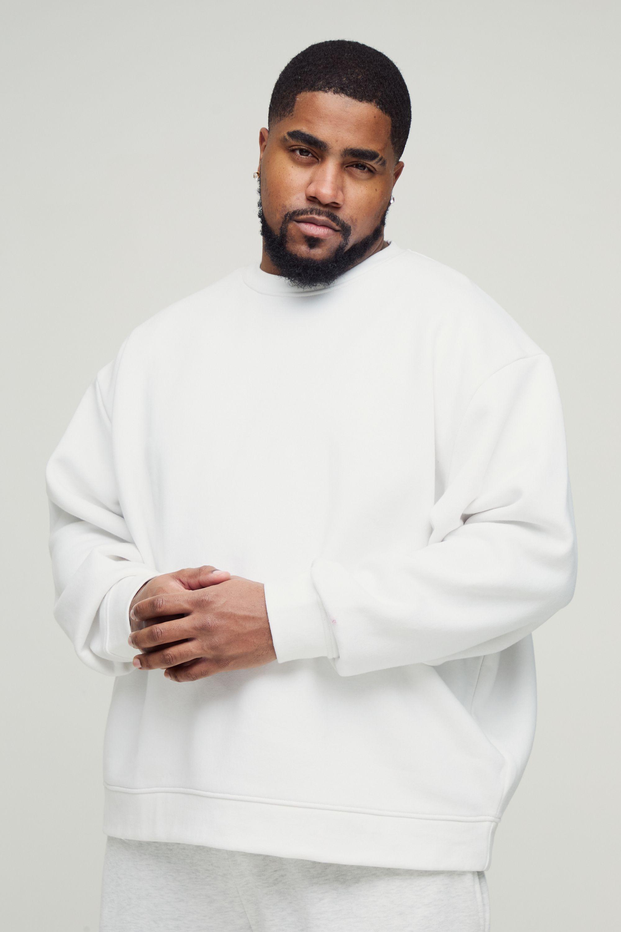 Plus Oversized Essential Crew Neck Sweatshirt by BOOHOOMAN