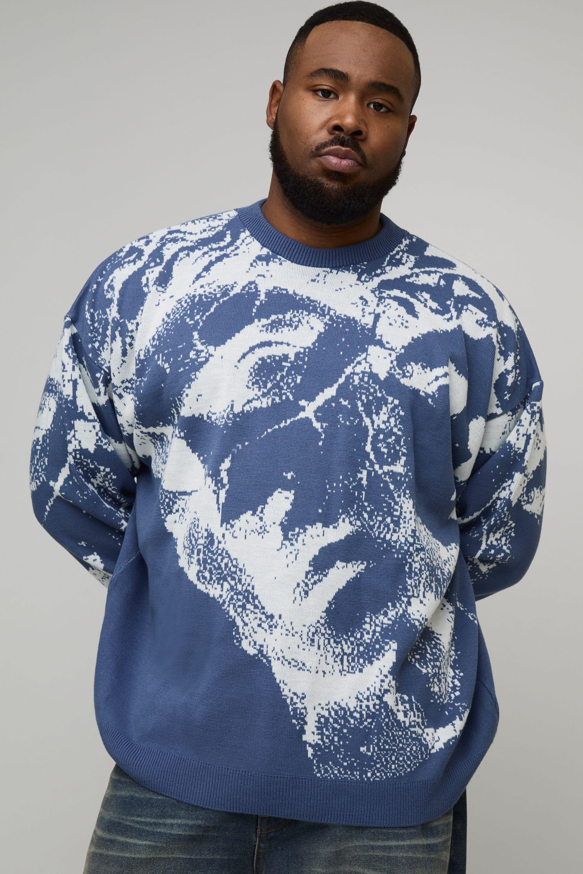 Plus Oversized Face Jacquard Knitted Jumper by BOOHOOMAN