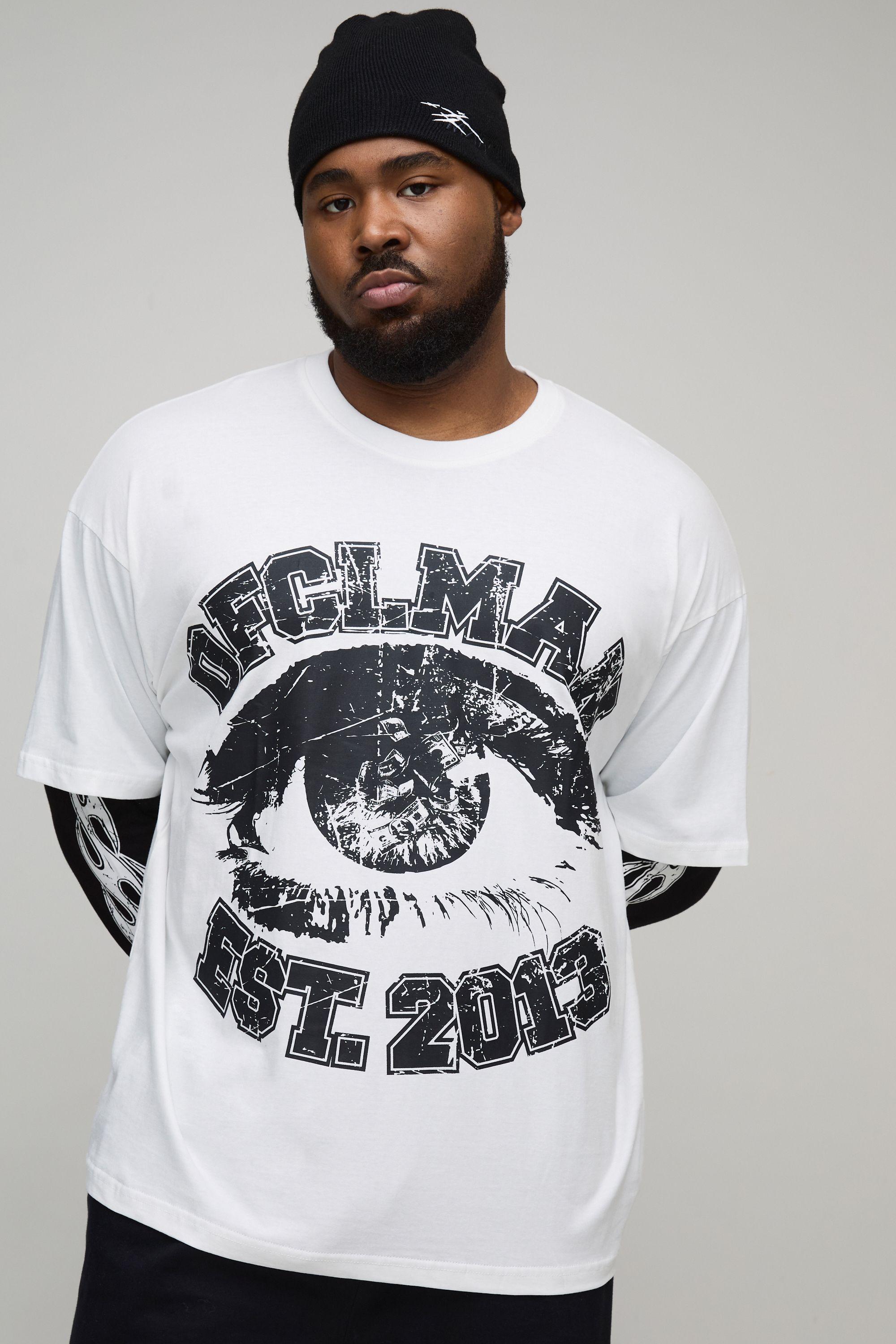 Plus Oversized Faux Layer Ofcl Man Varsity Printed Long Sleeve T-Shirt by BOOHOOMAN