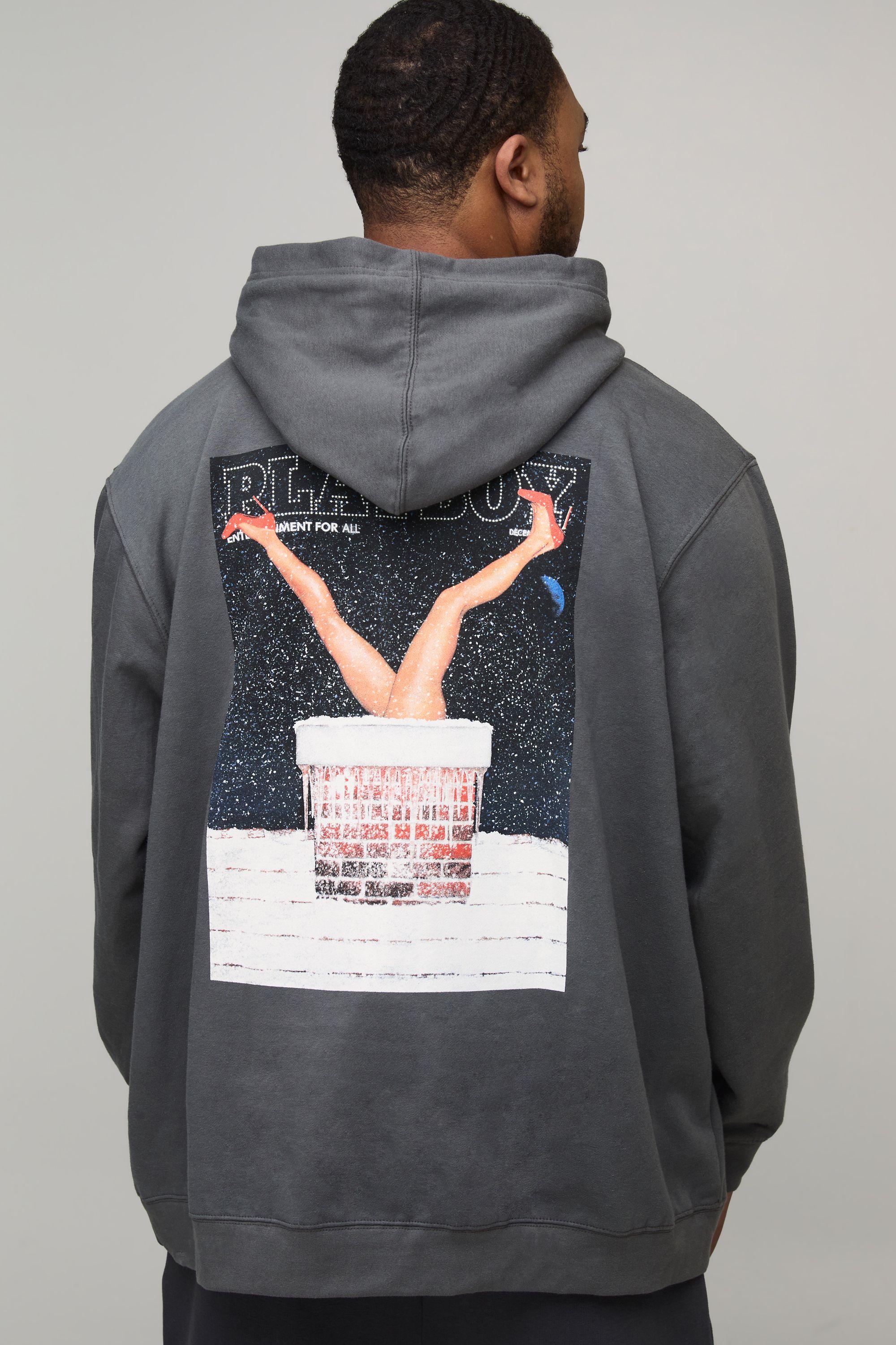 Plus Oversized Playboy Christmas License Printed Hoodie by BOOHOOMAN