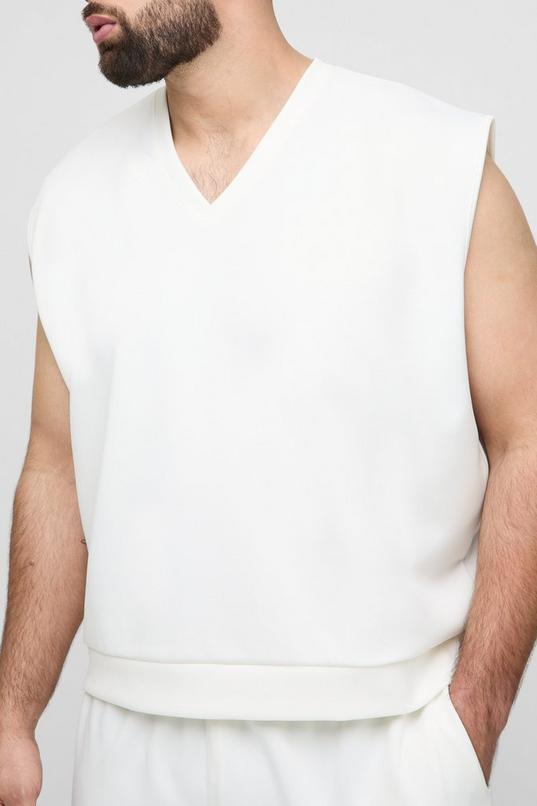 Plus Oversized V-Neck Scuba Vest by BOOHOOMAN
