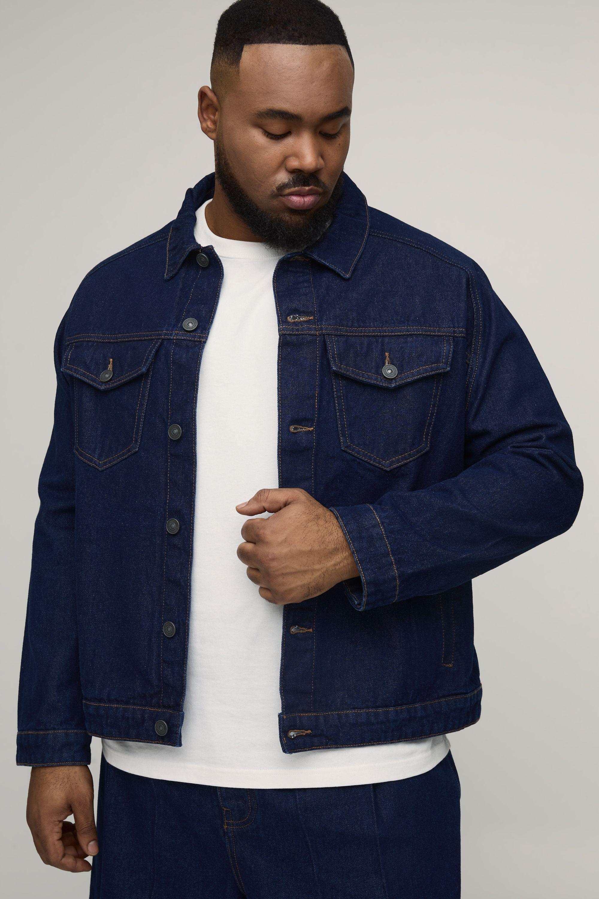 Plus Regular Fit Denim Jacket by BOOHOOMAN