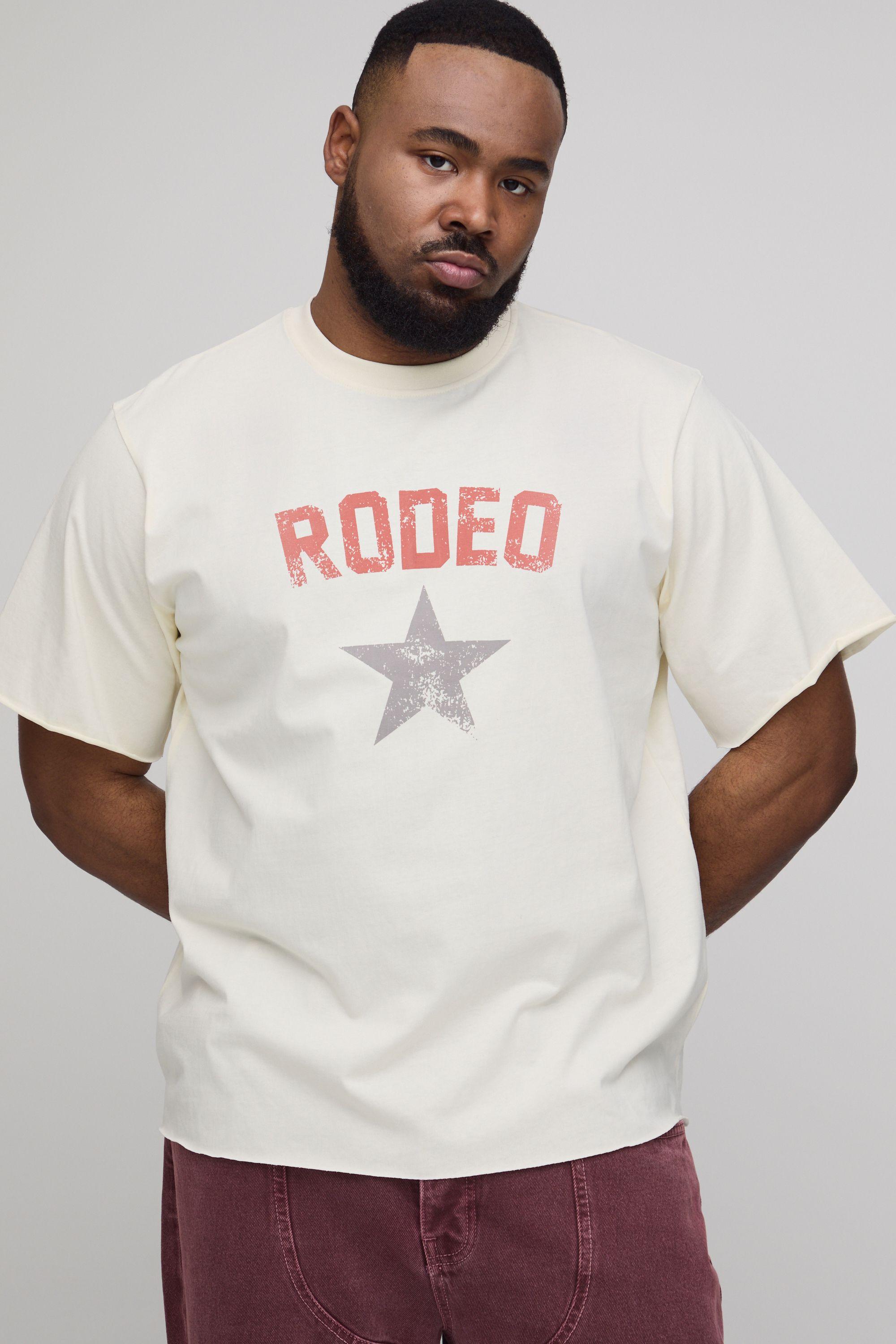 Plus Regular Fit Heavyweight Washed Buckle Detail Rodeo Star T-Shirt by BOOHOOMAN