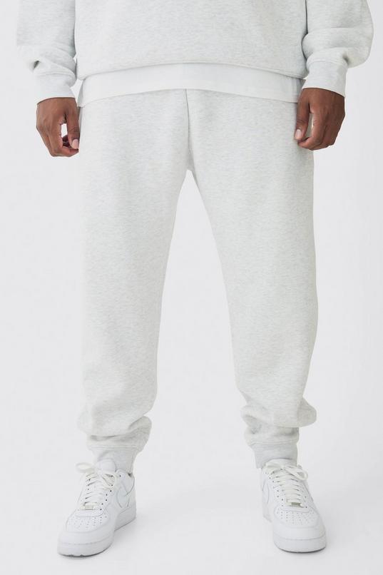 Plus Regular Fit Joggers In Grey Marl by BOOHOOMAN