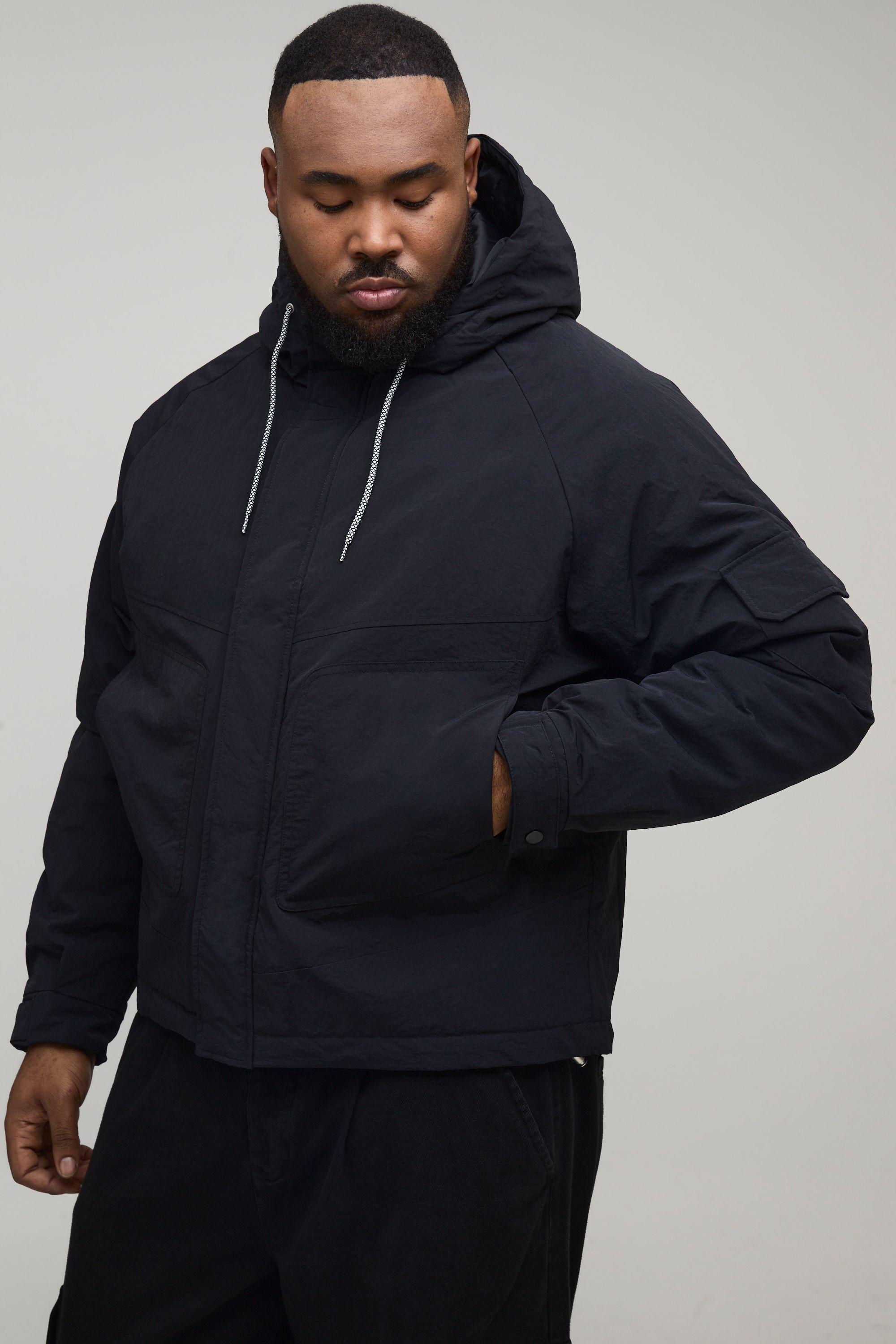 Plus Regular Fit Seam Detail Hooded Parka by BOOHOOMAN