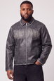 Plus Regular Tumble PU Applique Harrington Jacket by BOOHOOMAN