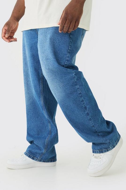 Plus Relaxed Rigid Jeans by BOOHOOMAN