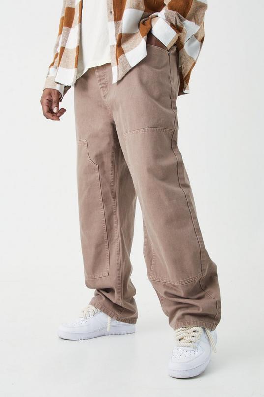 Plus Relaxed Rigid Overdyed Carpenter Jeans by BOOHOOMAN