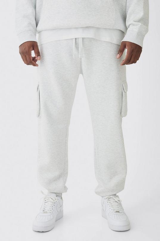 Plus Skinny Fit Cargo Joggers In Grey Marl by BOOHOOMAN