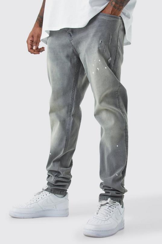 Plus Skinny Stretch Stacked Tinted Jeans by BOOHOOMAN