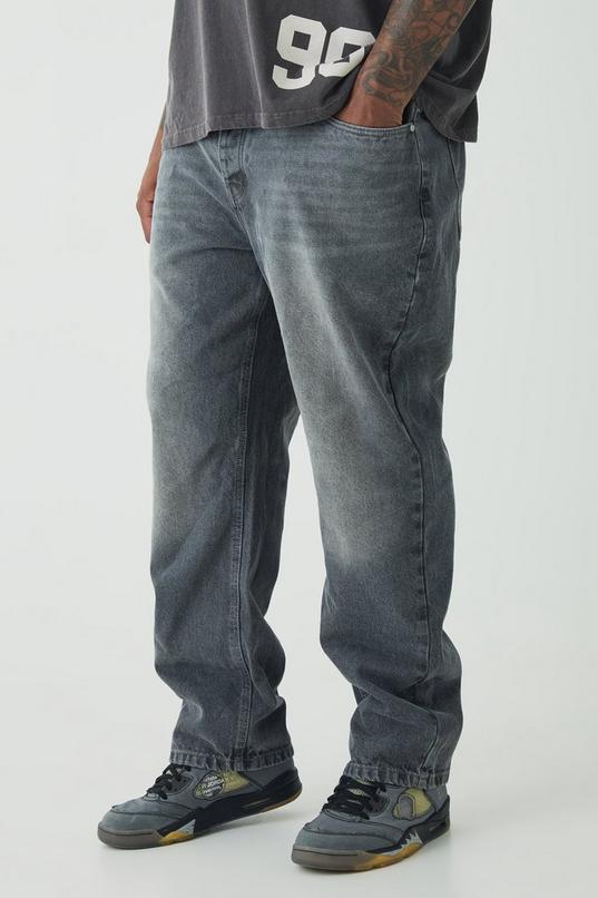 Plus Straight Rigid Jeans by BOOHOOMAN