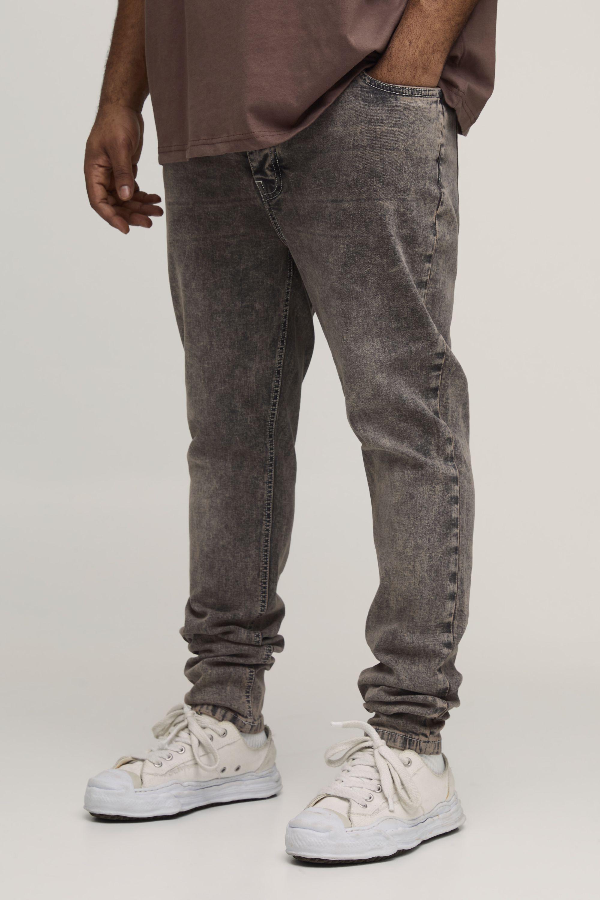 Plus Washed Stacked Stretch Skinny Fit Jeans by BOOHOOMAN