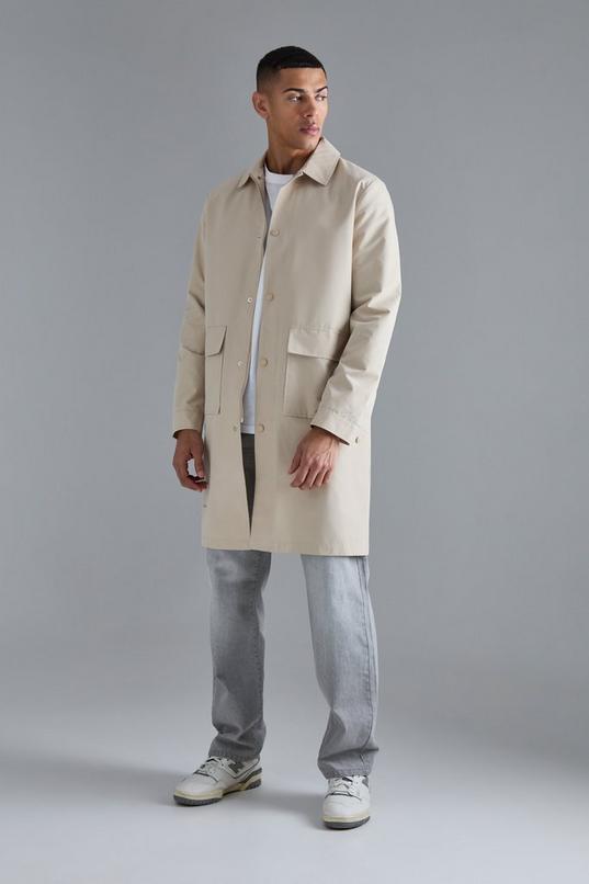 Pocket Detail Mid Length Mac by BOOHOOMAN