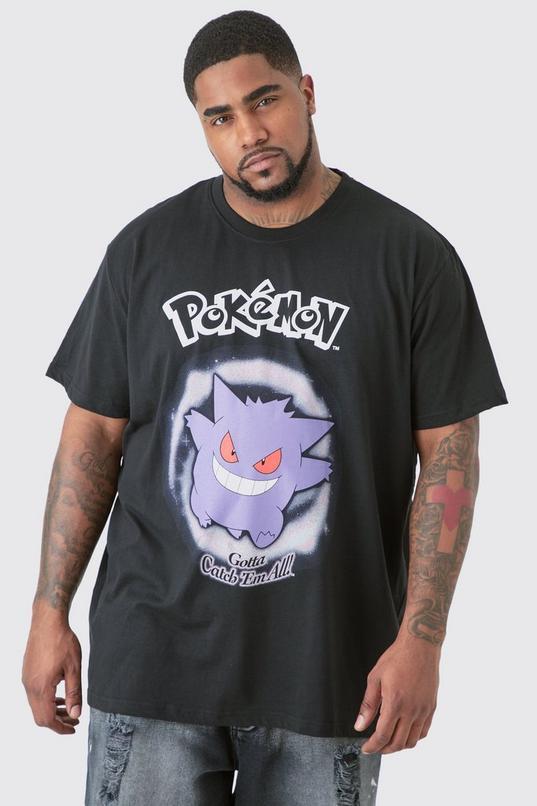 Pokemon Gengar Printed Licensed T-shirt In Black by BOOHOOMAN