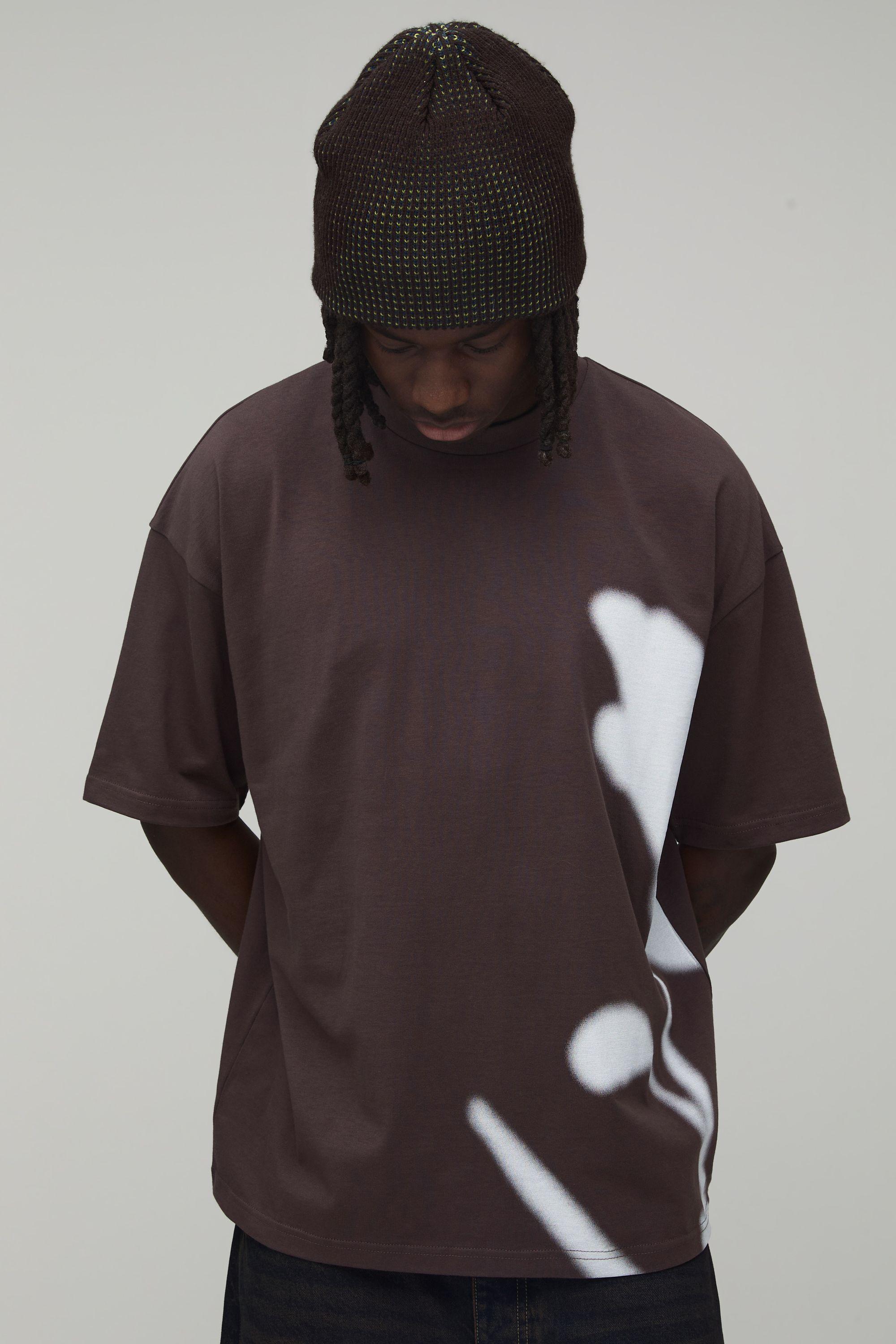 Poppy Print Oversized T-shirt by BOOHOOMAN