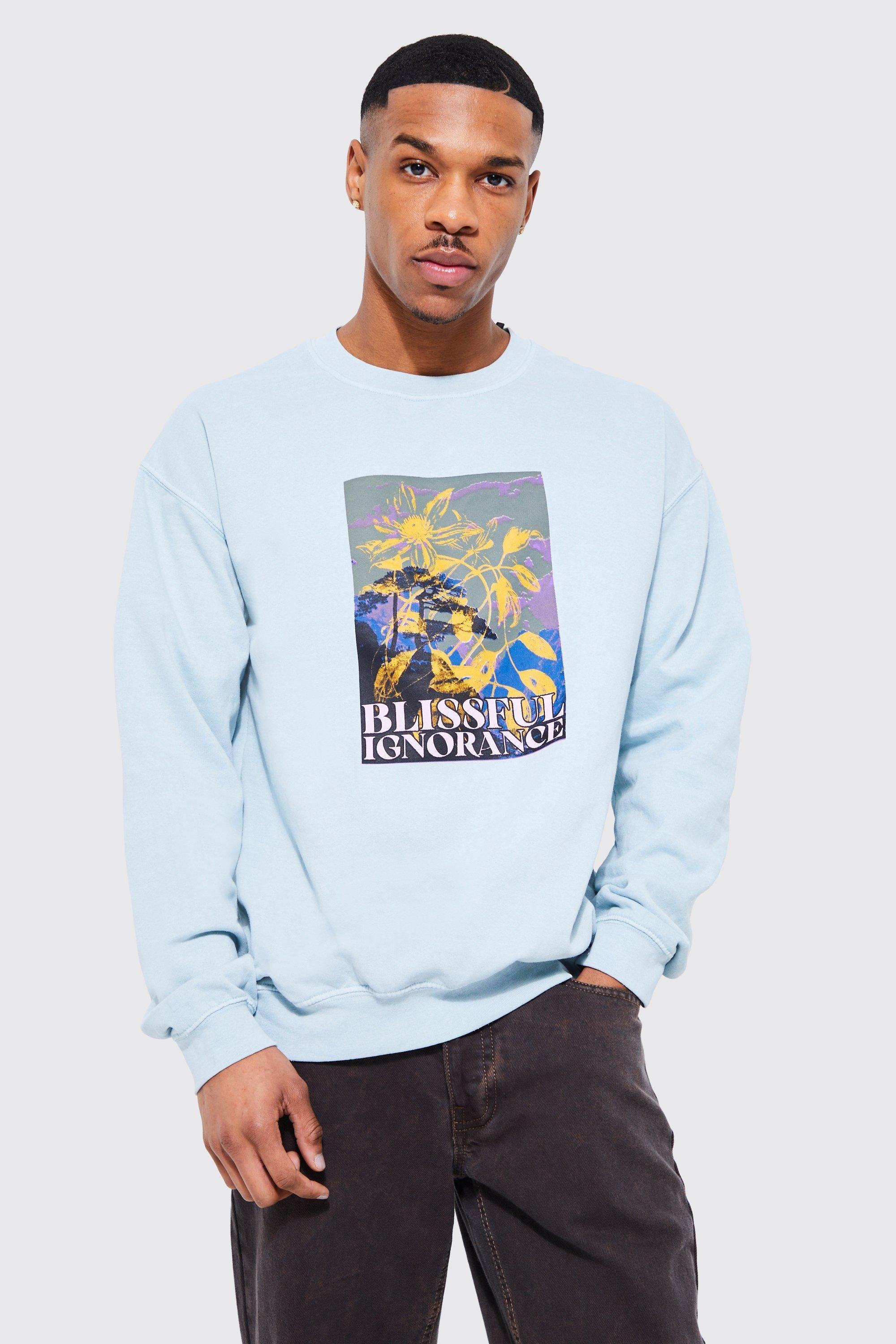 Postcard Graphic Sweatshirt by BOOHOOMAN
