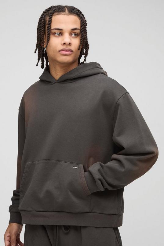 Premium Heavyweight Boxy Washed Hoodie by BOOHOOMAN