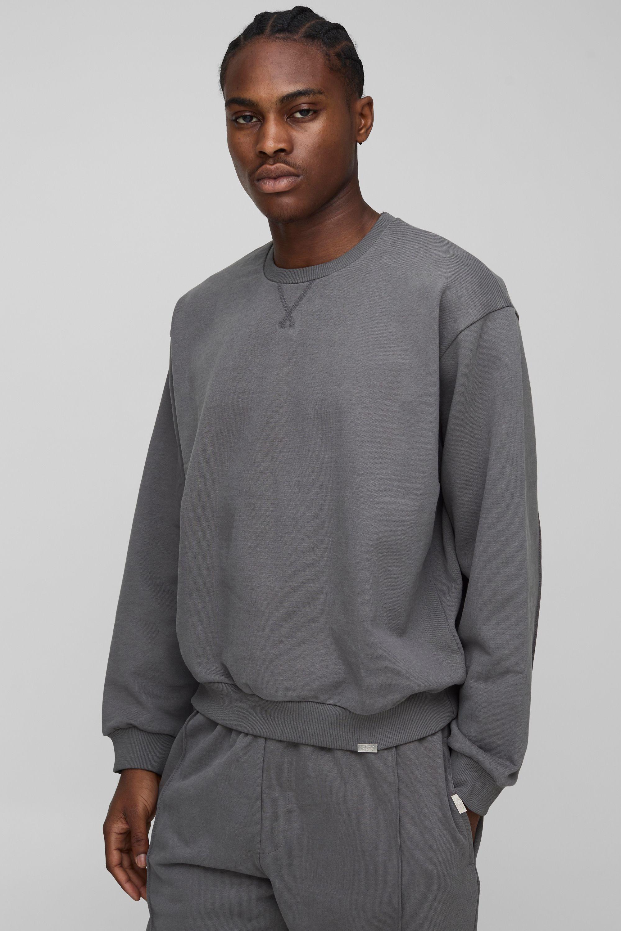 Premium Man Script Heavyweight Oversized Boxy Sweatshirt by BOOHOOMAN