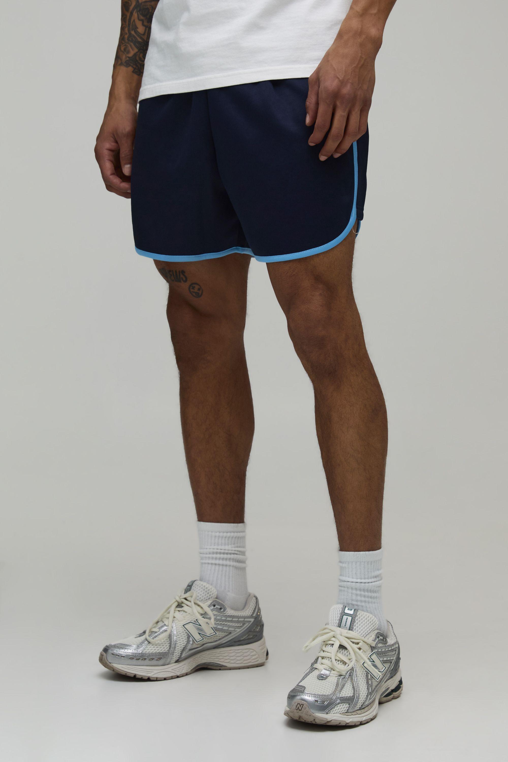 Racer Fit Tricot Piping Jersey Short by BOOHOOMAN
