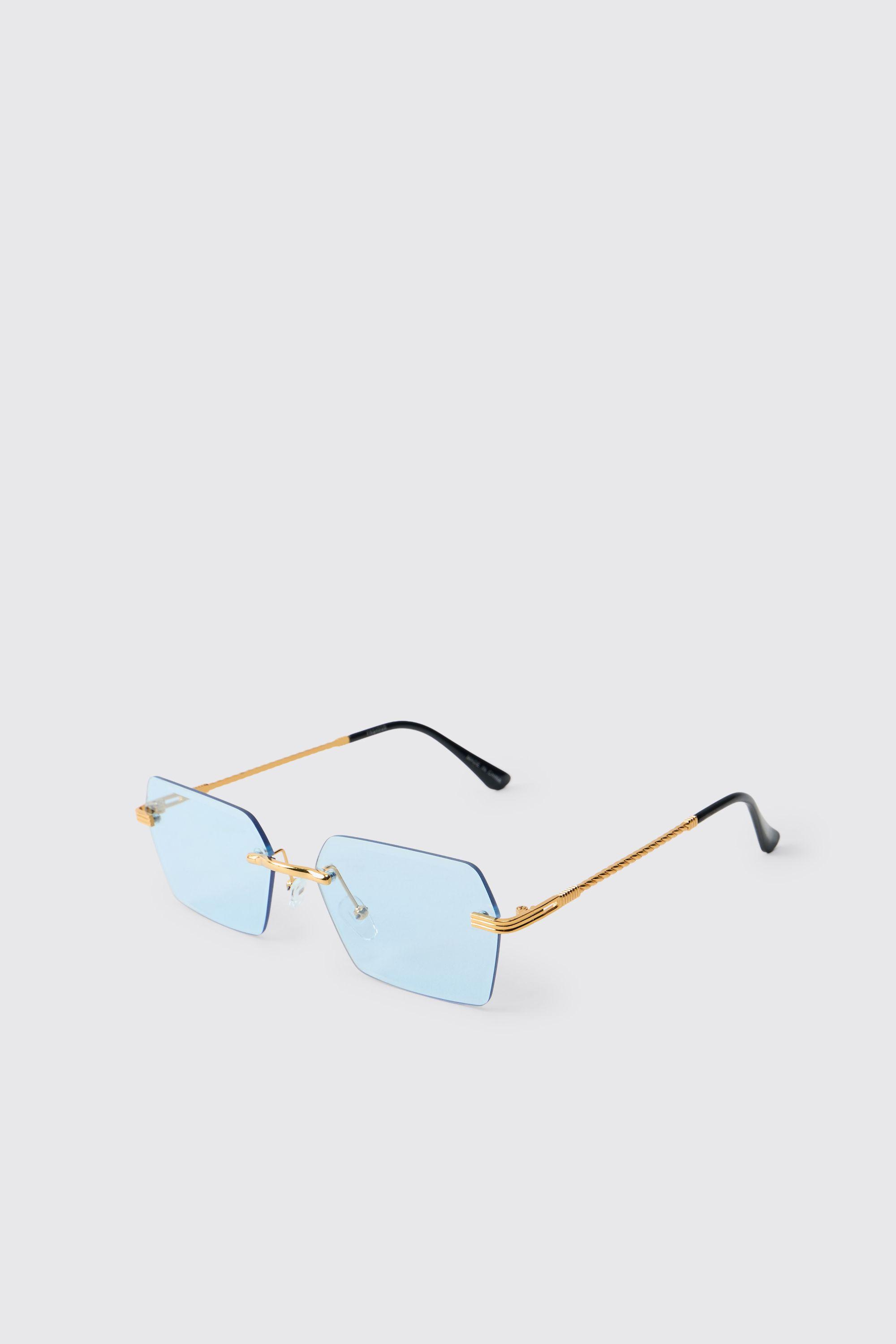 Rectangular Rimless Sunglasses by BOOHOOMAN