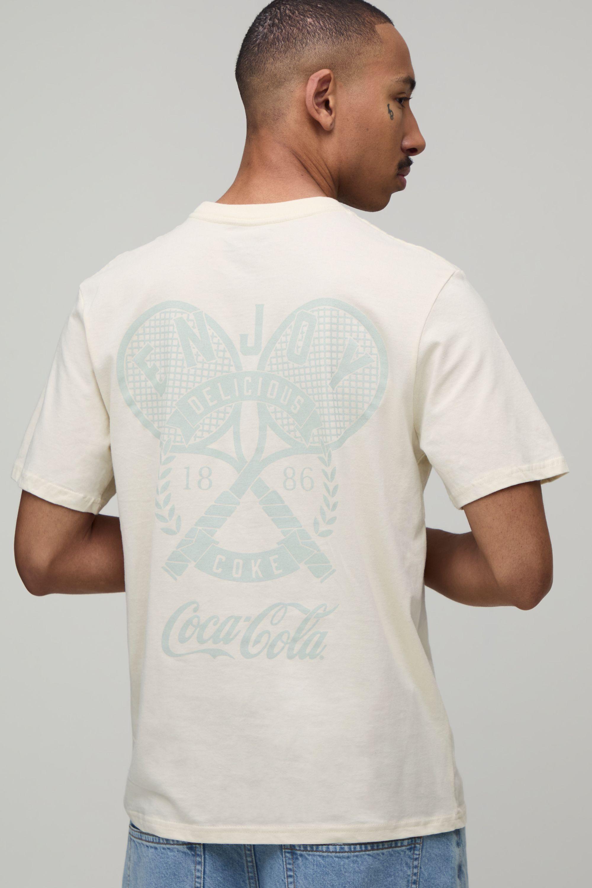 Regular Coca Cola Tennis License Print T-shirt by BOOHOOMAN