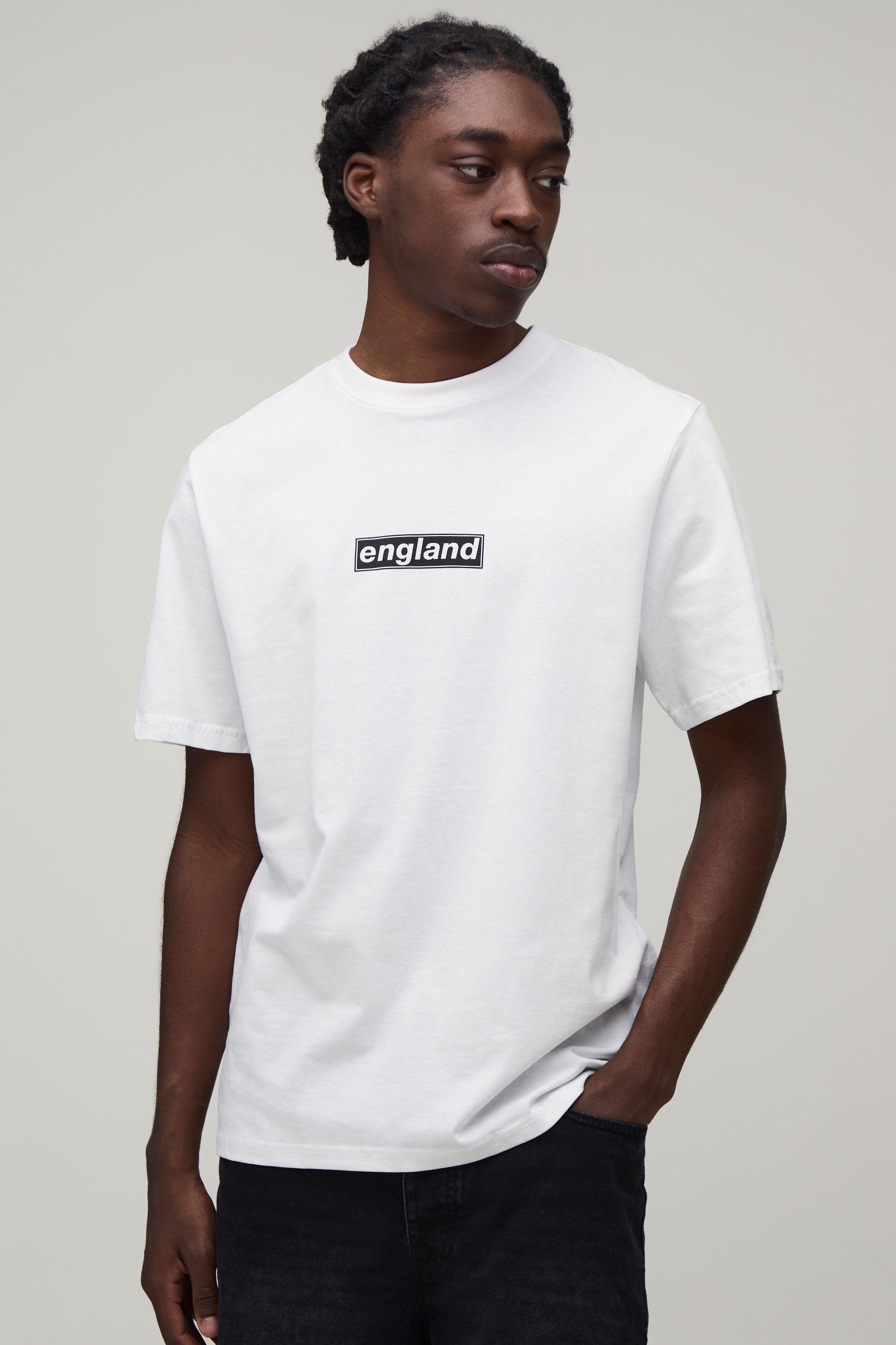 Regular England Chest Print T-Shirt by BOOHOOMAN