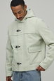 Regular Fit Boucle Duffle Clasp Hooded Jacket by BOOHOOMAN Regular Fit Boucle Duffle Clasp Hooded Jacket by BOOHOOMAN