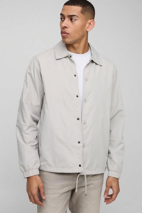 Regular Fit Collared Coach Jacket by BOOHOOMAN