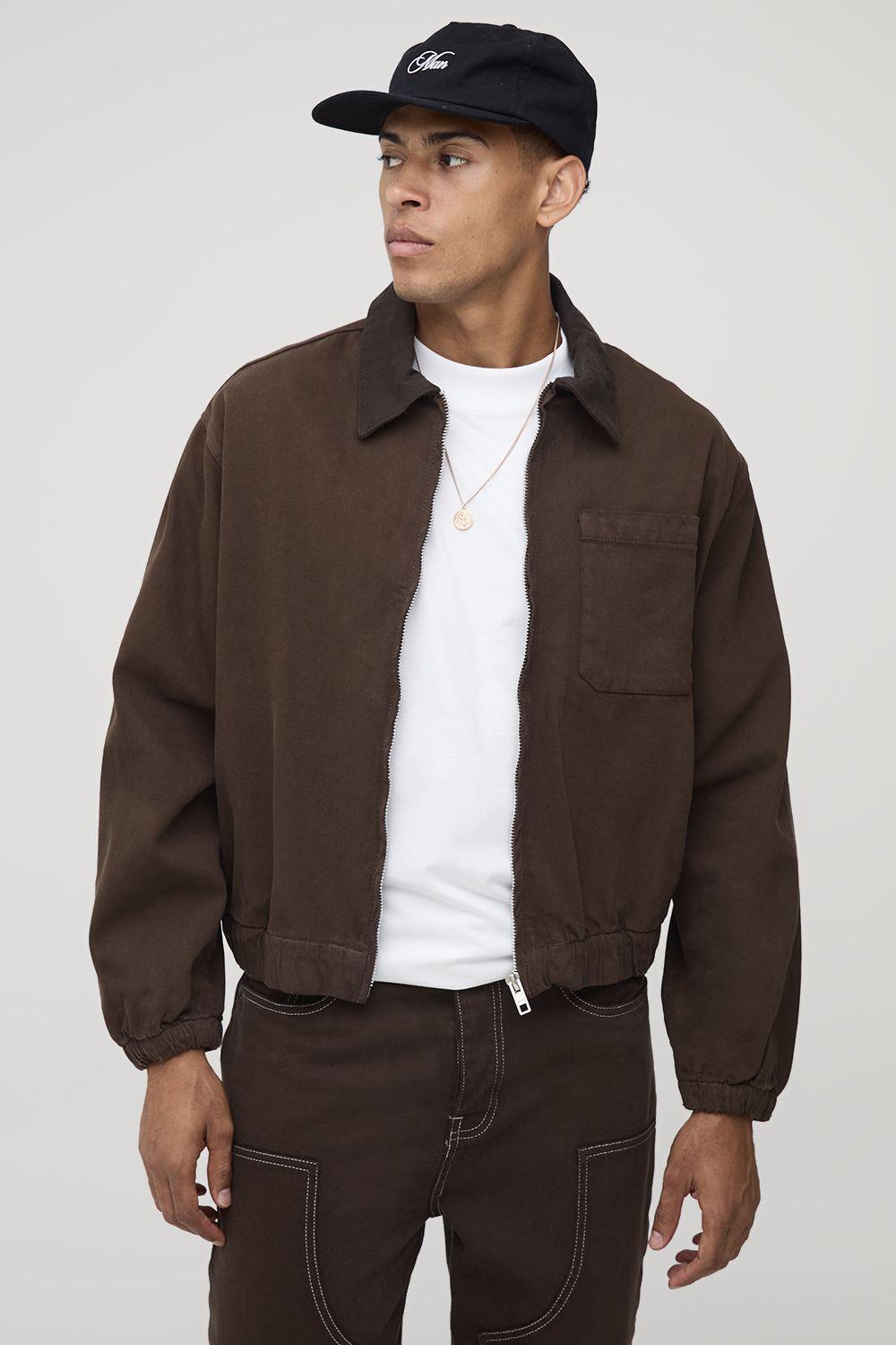 Regular Fit Elasticated Hem Harrington Jacket by BOOHOOMAN