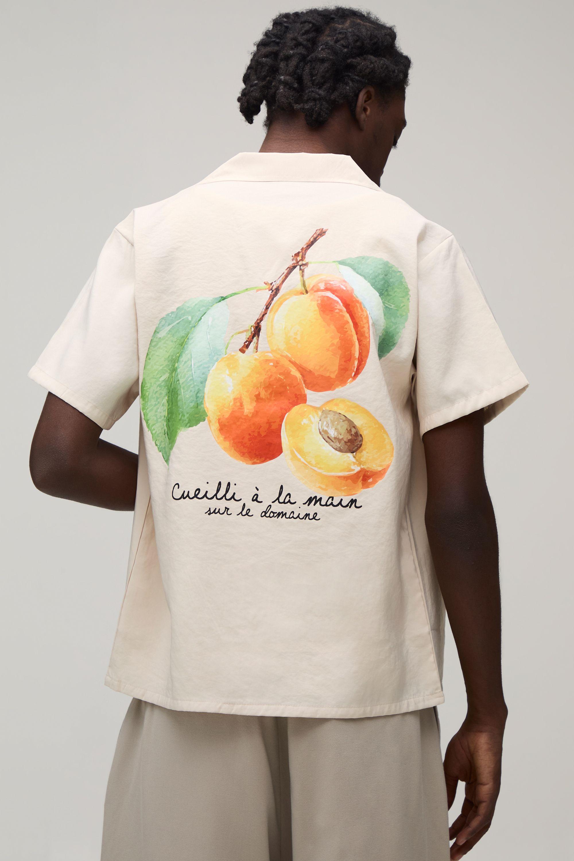 Regular Fit Fruit Back print Short Sleeve Shirt by BOOHOOMAN