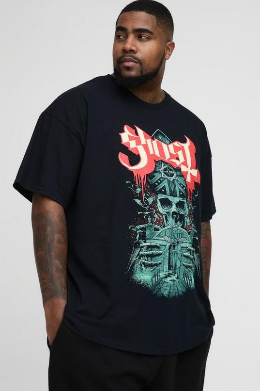 Regular Fit Ghost License Print T-Shirt by BOOHOOMAN