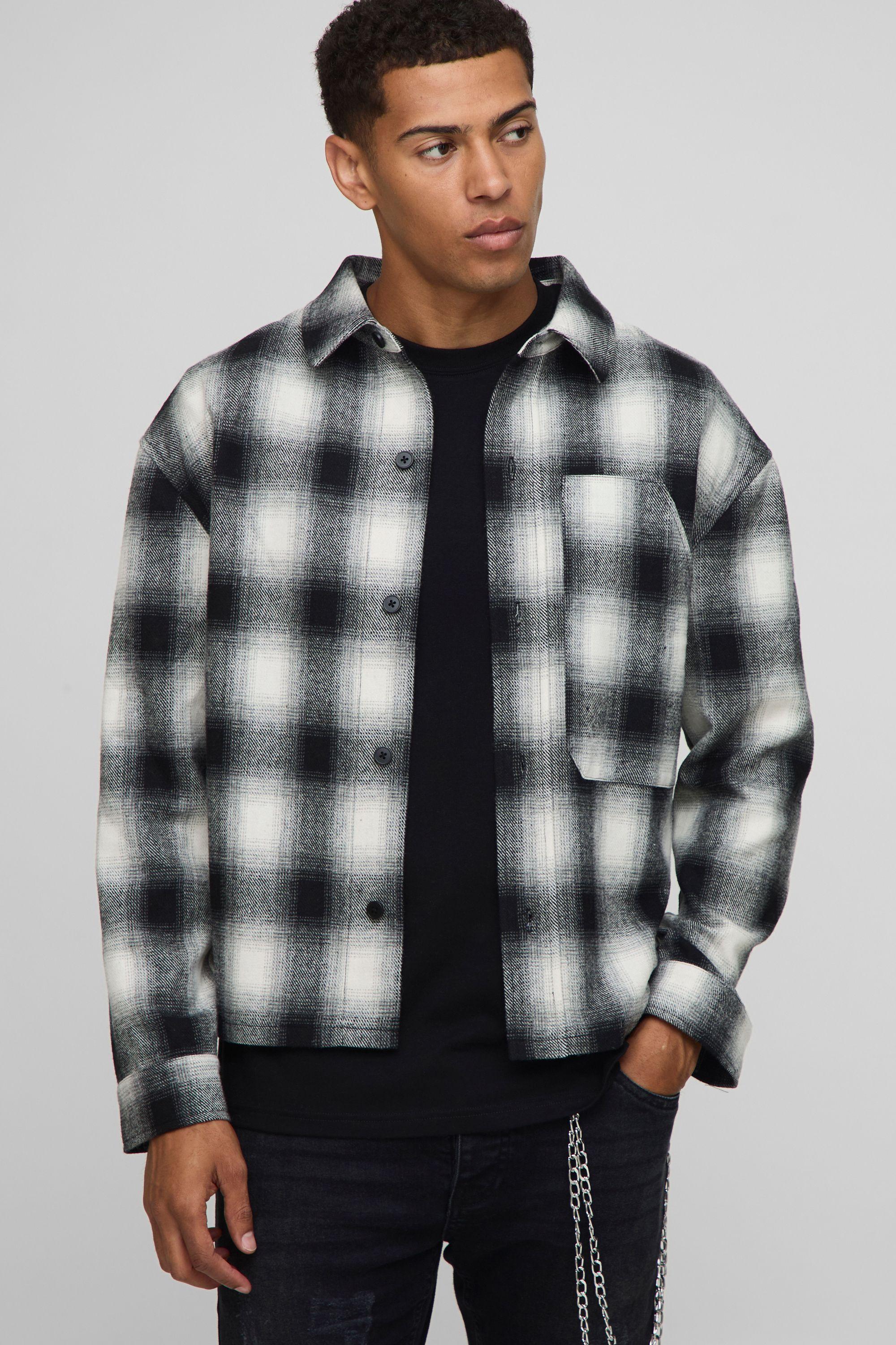 Regular Fit Heavyweight Workwear Pocket Check Overshirt by BOOHOOMAN Regular Fit Heavyweight Workwear Pocket Check Overshirt by BOOHOOMAN