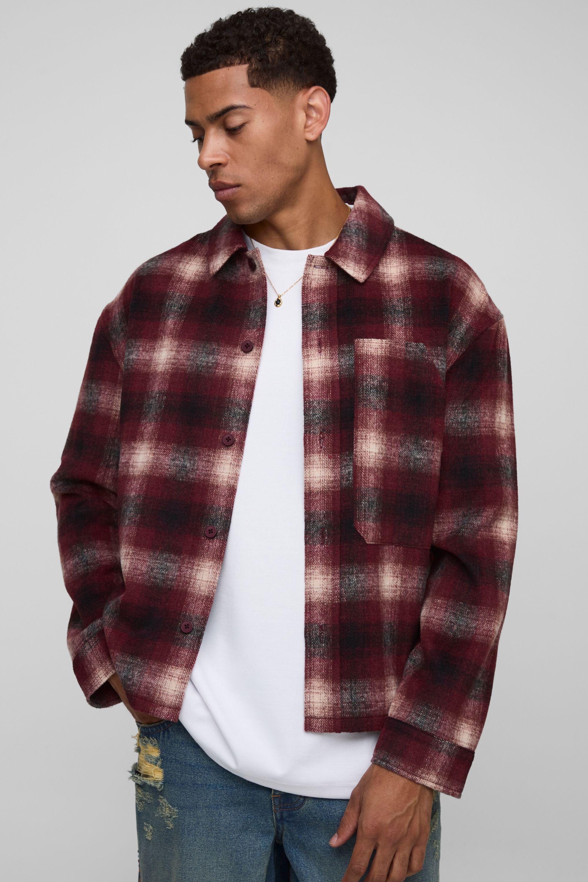 Regular Fit Heavyweight Workwear Pocket Check Overshirt by BOOHOOMAN Regular Fit Heavyweight Workwear Pocket Check Overshirt by BOOHOOMAN