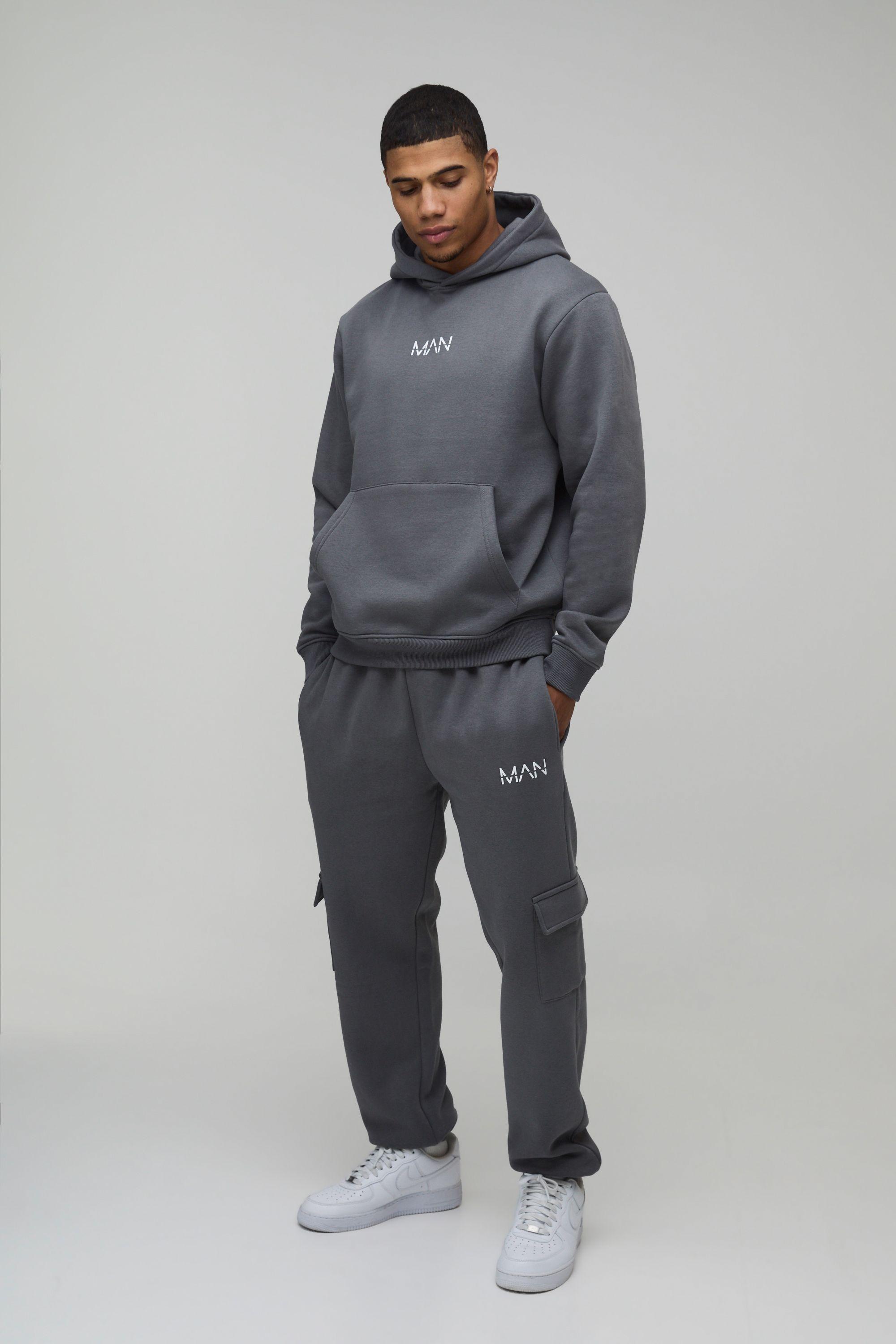 Regular Fit Man Hooded Cargo Tracksuit by BOOHOOMAN