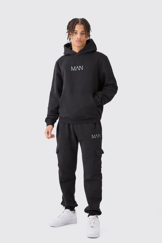 Regular Fit Man Hooded Cargo Tracksuit by BOOHOOMAN