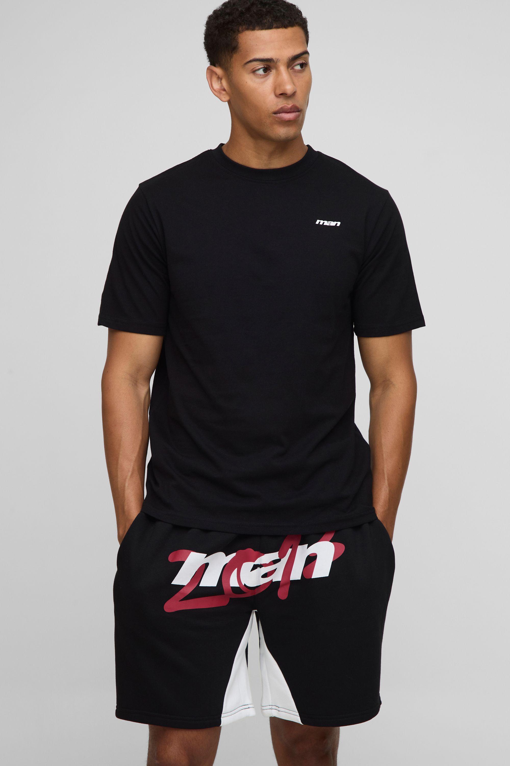 Regular Fit Man T-Shirt and Gusset Short Set by BOOHOOMAN