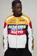 Regular Fit Nylon Padded Moto Jacket by BOOHOOMAN